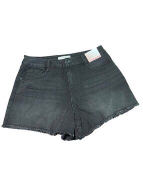 Happily Grey Super High Rise Vintage Babe Shorts Womens Size 7/28 JR Black Denim
